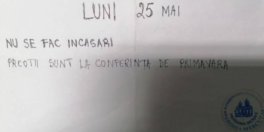 Luni, 25.05.2026, nu se fac incasari